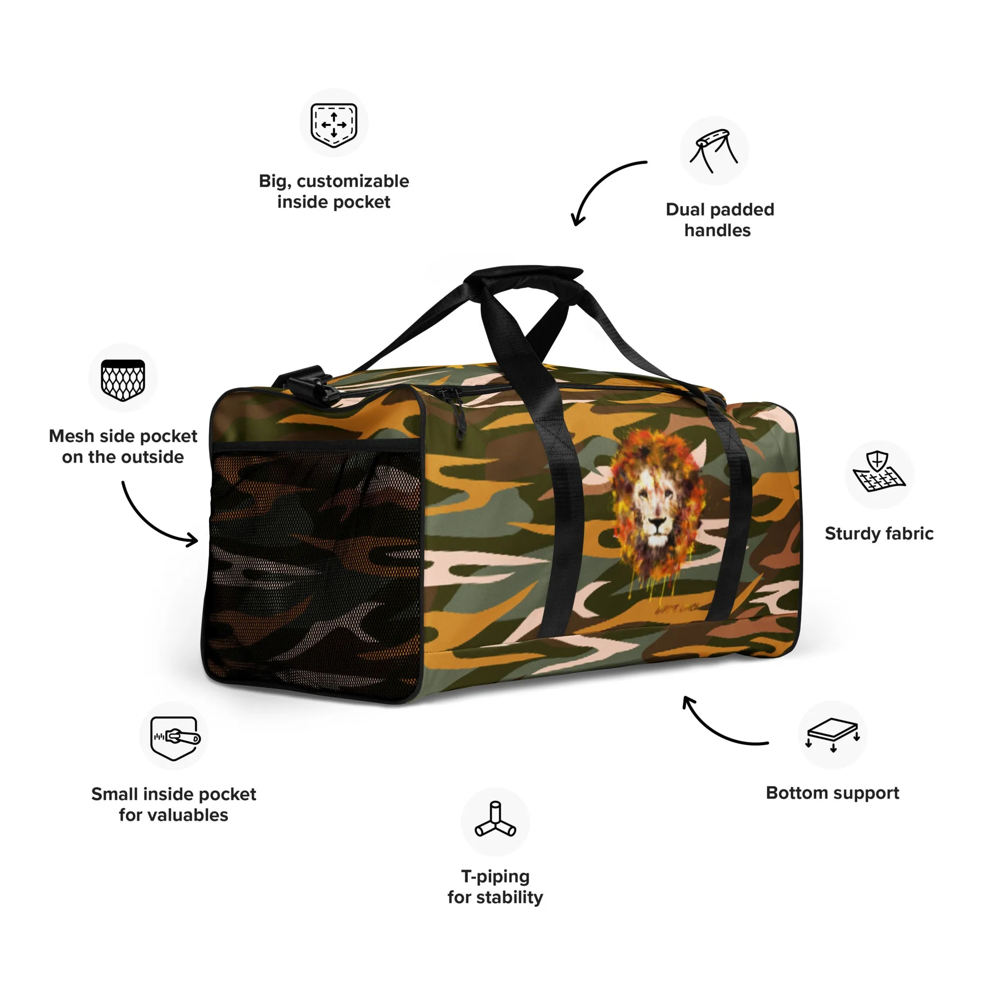 Camo Rays Duffle Bag - OG Hippie Dude