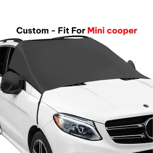 Car Windshield Snow Cover, Custom-Fit For Car, Large Windshield Cover for Ice and Snow Frost with Removable Mirror Cover Protector, Wiper Front Window Protects Windproof UV Sunshade Cover WAMT235