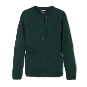Cardigan Sweater, Girls Hunter Anti-Pill Crew Neck