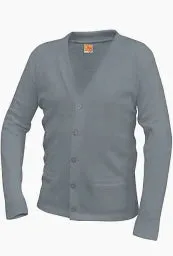 Cardigan Sweater, Youth Anti-Pill V-Neck Grey, Cardinal Red, Black