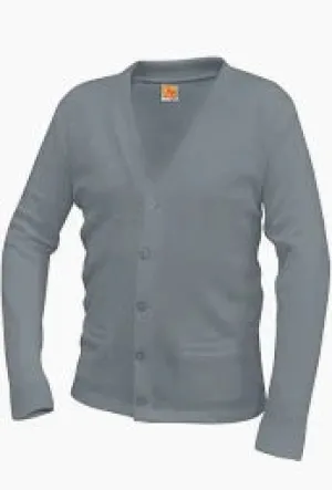 Cardigan Sweater, Youth Anti-Pill V-Neck Grey, Cardinal Red, Black