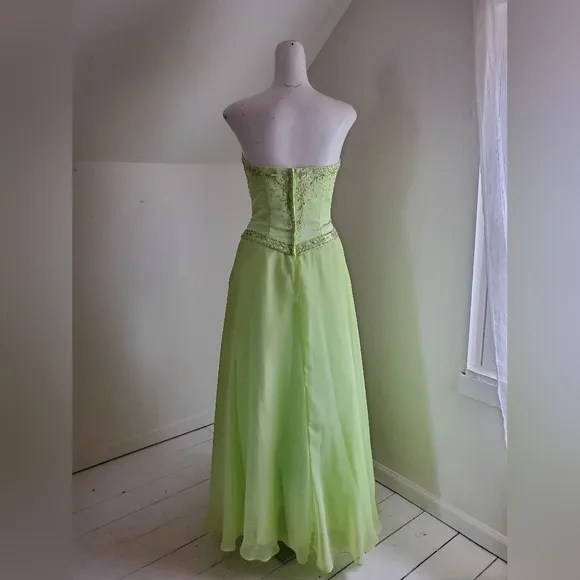 Cassandra Stone Lime Green Strapless Formal Gown Prom Dress
