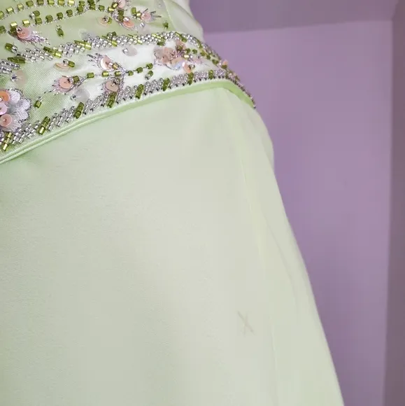 Cassandra Stone Lime Green Strapless Formal Gown Prom Dress