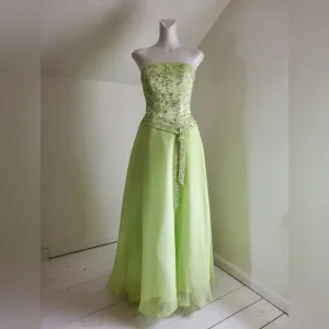 Cassandra Stone Lime Green Strapless Formal Gown Prom Dress
