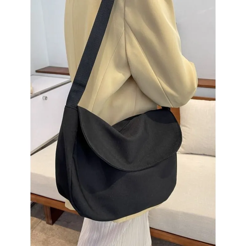 Casual Large Capacity Flap Shoulder Bag, Simple Solid Color Crossbody Bag, Perfect Messenger Bag For Daily Commuting