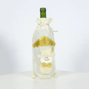 Christmas Wine Bottle Covers: Santa Claus, Snowman Xmas Bags Party Table Home Decor