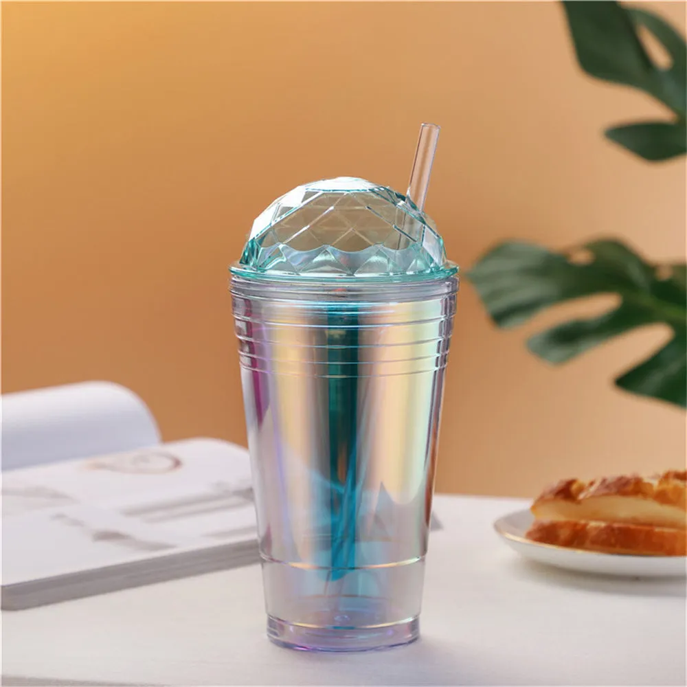 Colorful 560ml Double-Layer Straw Water Bottle for Kids