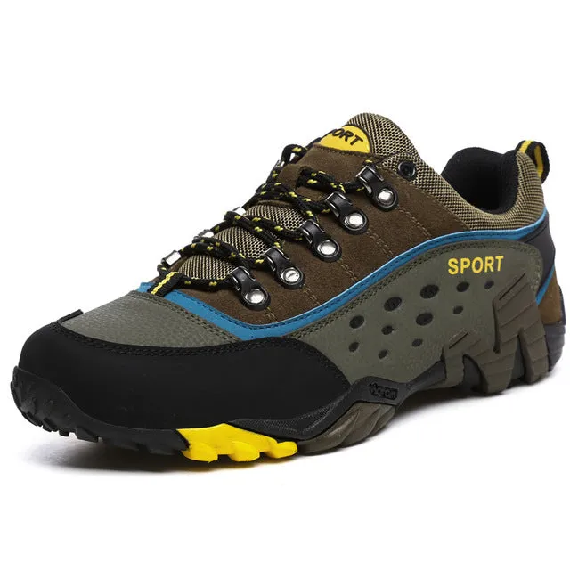 Couple Outdoor Hiking Shoes Men Waterproof Breathable Hunting Trekking Shoes Brand Genuine Leather Sport Climbing Sneakers