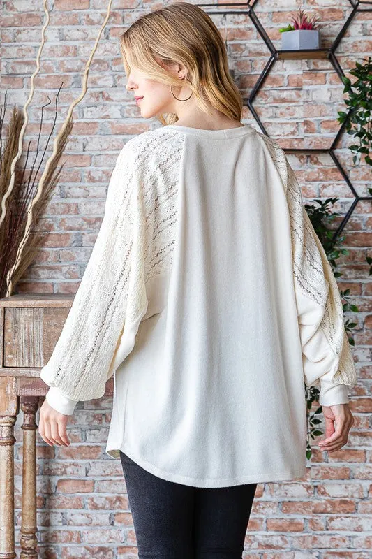 Cream lace long sleeve *