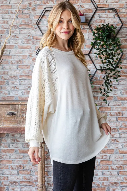 Cream lace long sleeve *