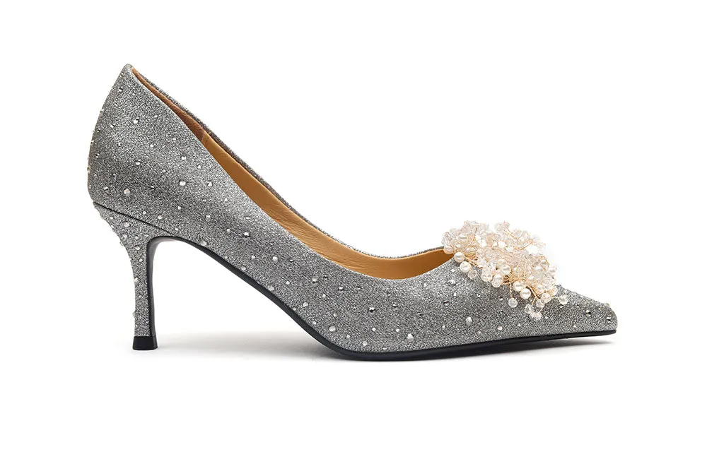 Crystal Embellished  Detailing Heels