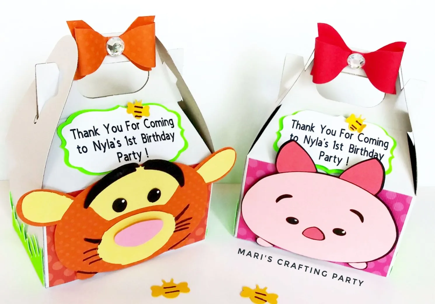 Custom Winnie the Pooh Themed Party Boxes / 10 pcs.
