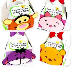 Custom Winnie the Pooh Themed Party Boxes / 10 pcs.