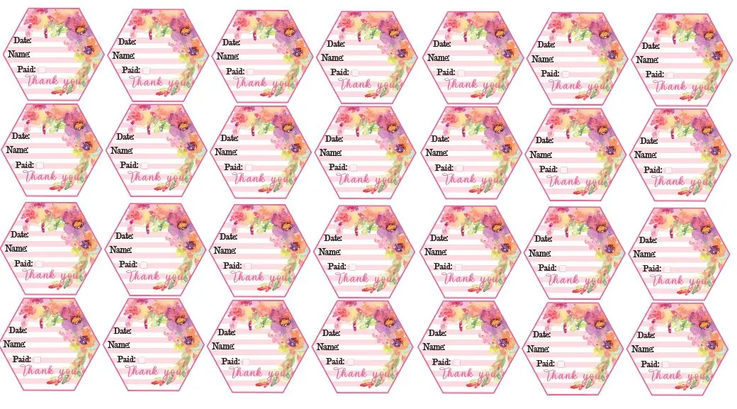 Customer Labels 4" wide - set of 28