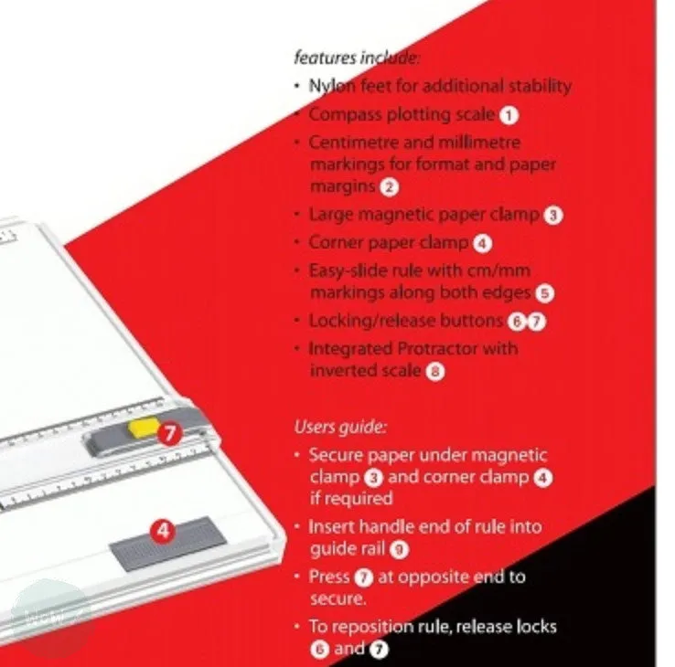 Drawing Boards- A3 Plastic Technical Drawing board with sliding rule
