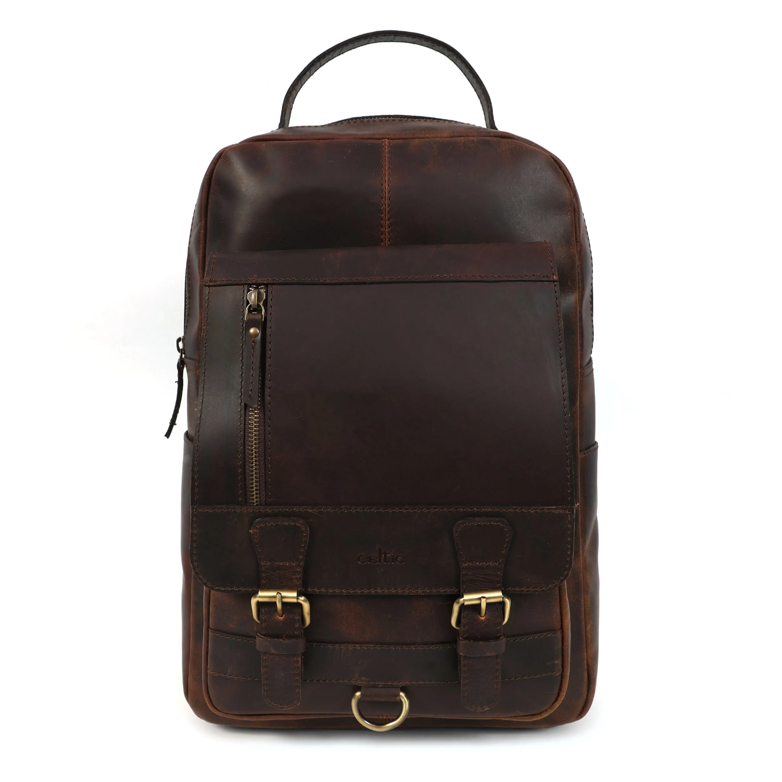 Elevate Your Style – Men's Full-Grain Leather Professional Backpack | Premium & Timeless, Art:- BG-1612