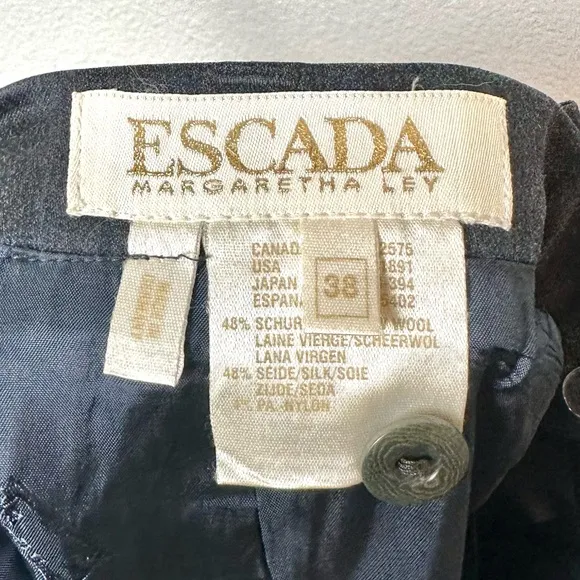 ESCADA Gray Wool Silk Blend Straight Skirt sz M