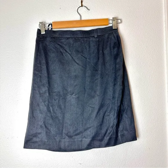 ESCADA Gray Wool Silk Blend Straight Skirt sz M