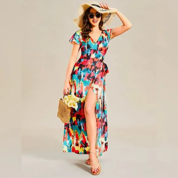 EVER PRETTY ~ Women’s Multi color lightweight maxi dress size M