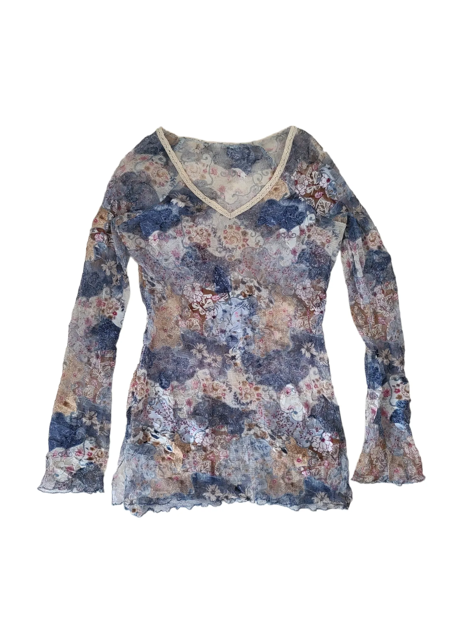 Fairy mesh y2k flowers top