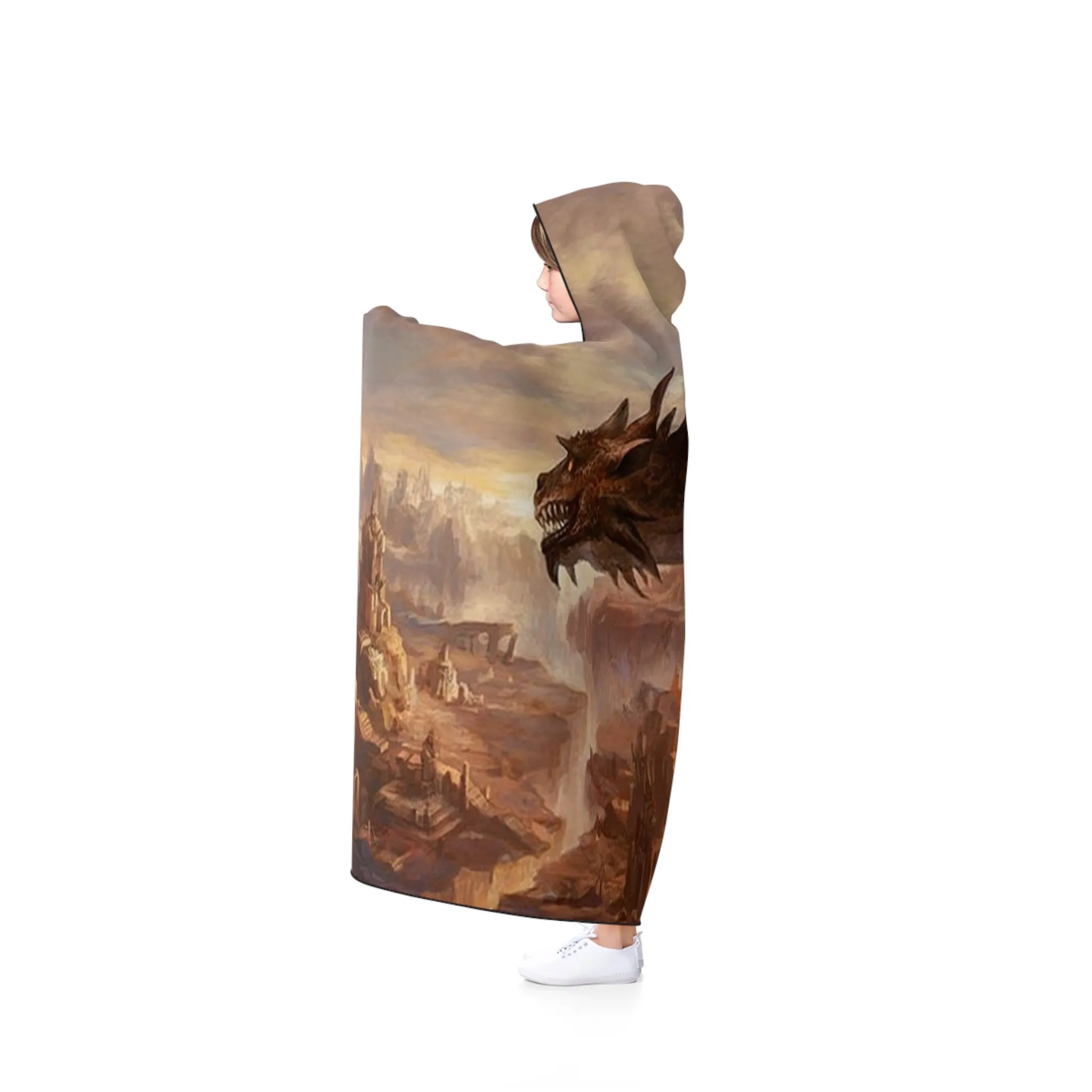 Fantasy Dragon Warrior Hooded Blanket