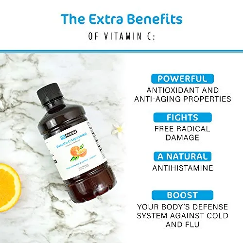 FitFormula Liposomal Vitamin C Liquid – Very High Absorption Liquid Formula – Immune System Support and Collagen Booster Supplement – Vegetarian Dietary Supplement – 60 Servings – 300 ml (10.15 fl oz)