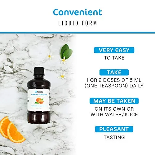 FitFormula Liposomal Vitamin C Liquid – Very High Absorption Liquid Formula – Immune System Support and Collagen Booster Supplement – Vegetarian Dietary Supplement – 60 Servings – 300 ml (10.15 fl oz)