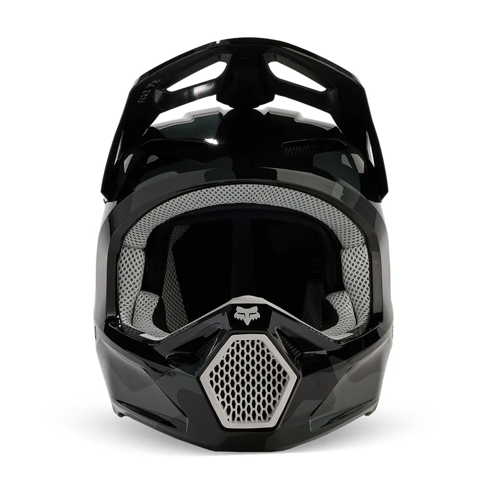 FOX YOUTH V1 BNKR HELMET [BLACK CAMO]