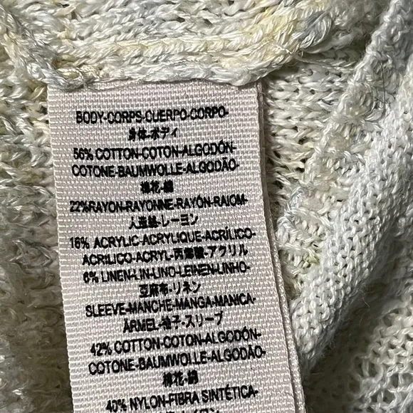 Free People Pointelle Breeze Knit Sweater Bell Sleeves Size Small