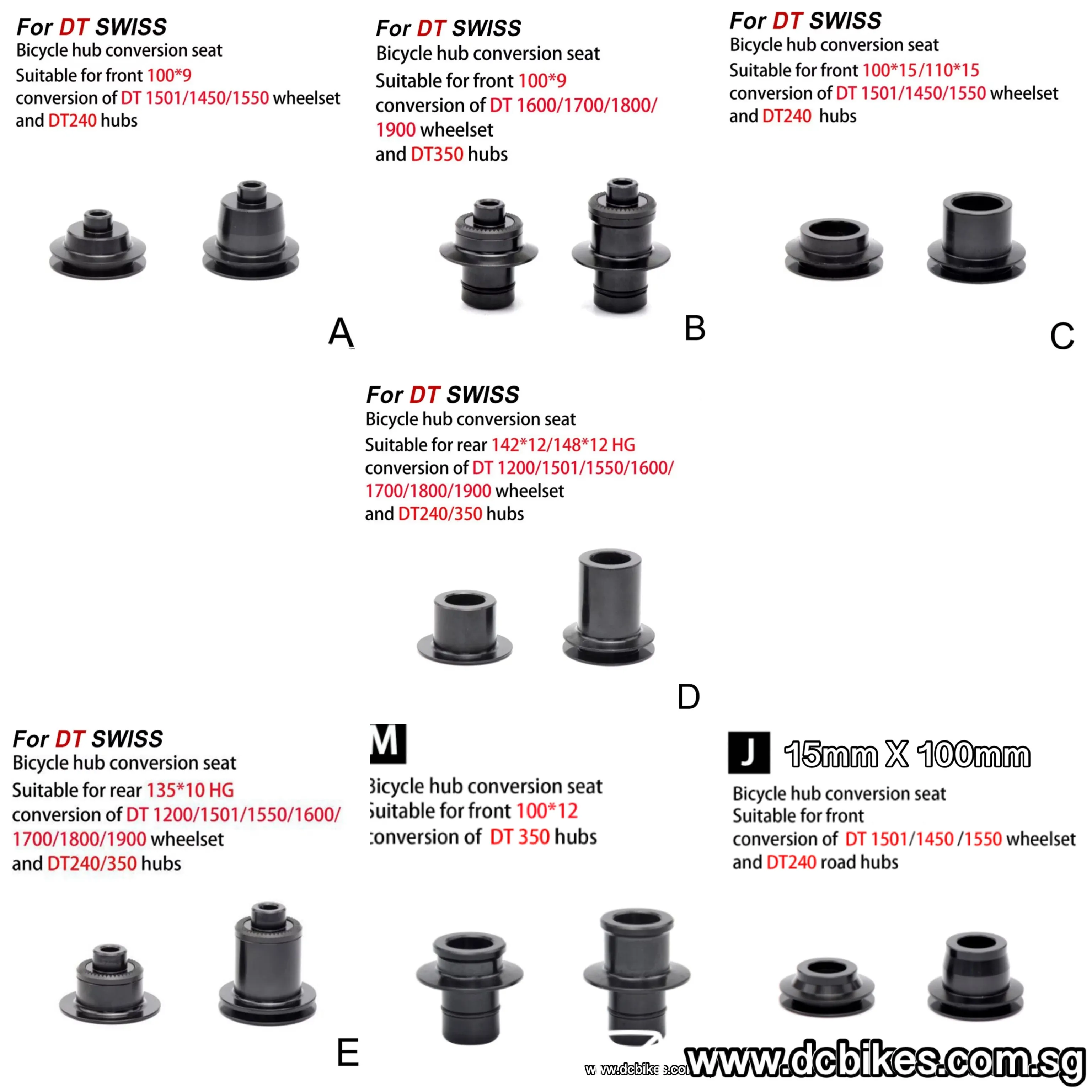 Front | Rear Hub QR Quick Release Thru Axle Conversion Kit Adapter End Caps For DT