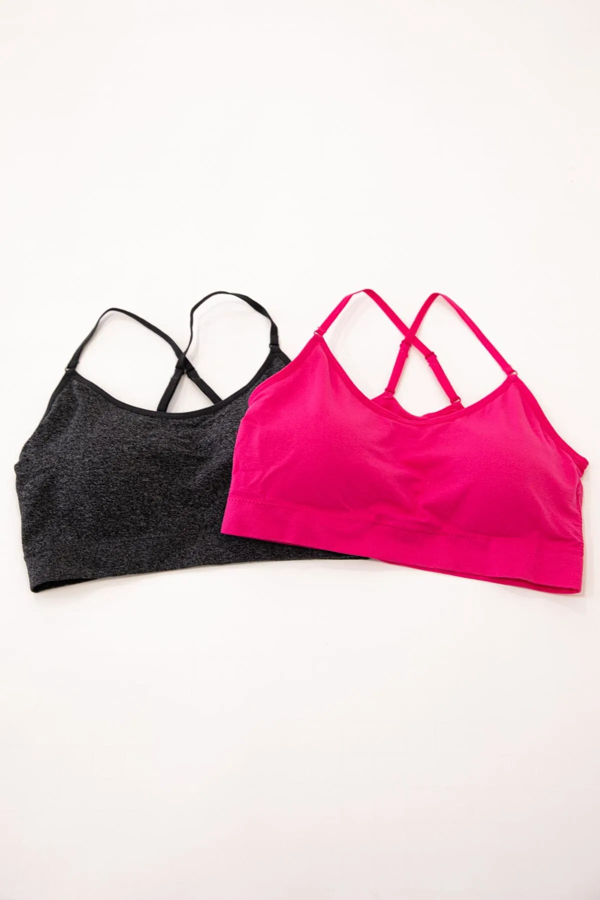 Fuchsia and Charcoal Padded Bralette Bundle