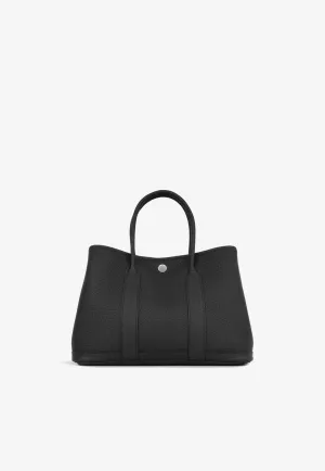 Garden Party 30 in Black Negonda Leather with Palladium Hardware
