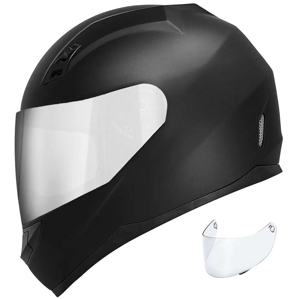 GDM DK-140 Full Face Motorcycle Helmet Matte Black