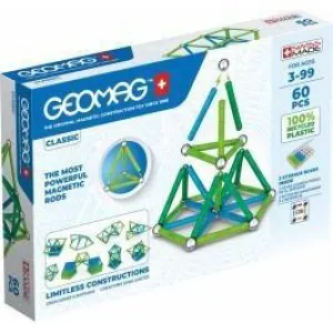 Geomag Green Line Color Magnetic Construction Toy- 60pc Set