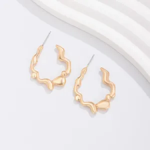 Geometric Flow Waterdrop Open Hoop Earrings