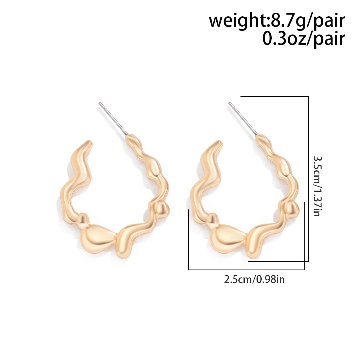 Geometric Flow Waterdrop Open Hoop Earrings