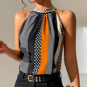 Geometric Halter Top