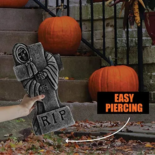 Graveyard Décor RIP Lightweight Foam Tombstones Set of 4