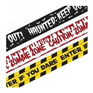 Halloween Fright Tape Banners, 3 Separate Rolls