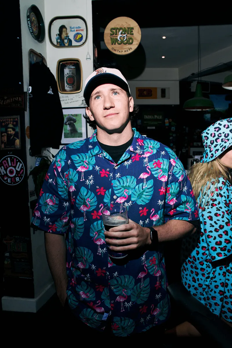 Hawaiian Party Shirt in Flamingo