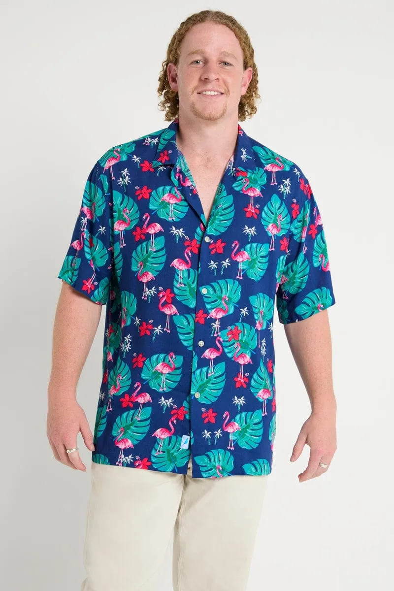 Hawaiian Party Shirt in Flamingo