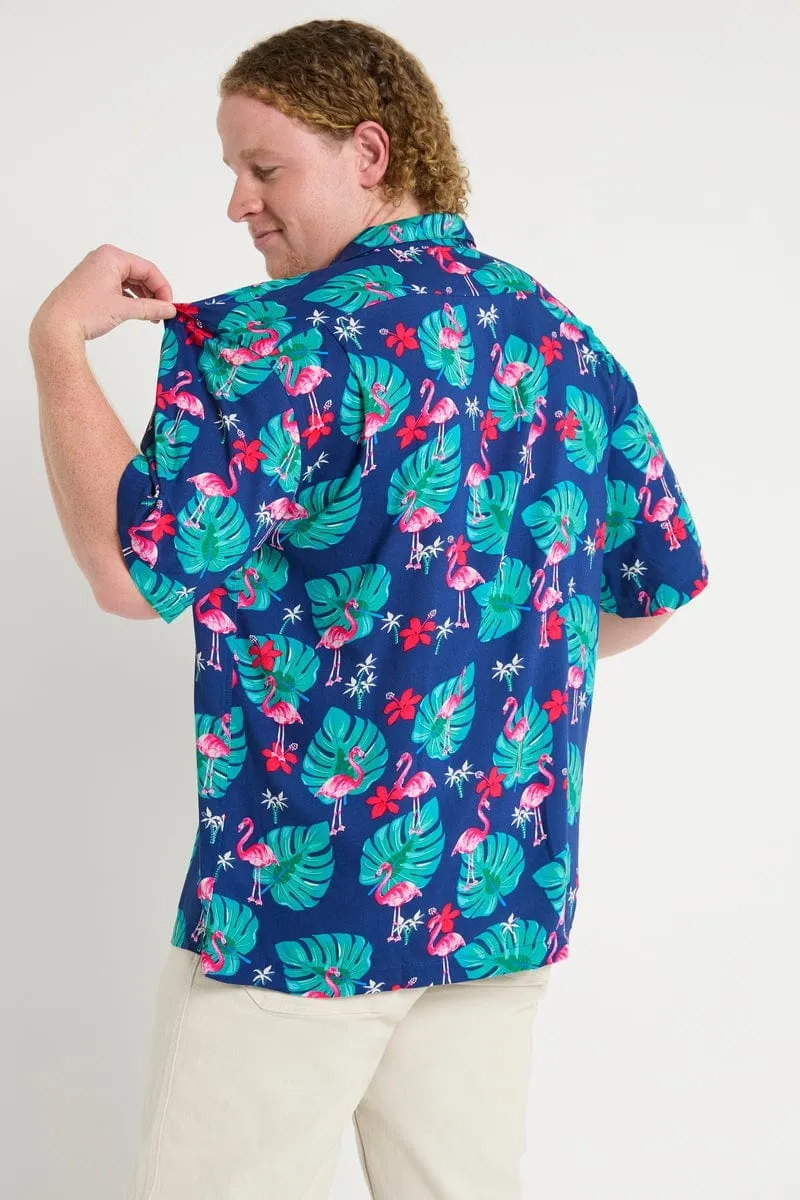 Hawaiian Party Shirt in Flamingo