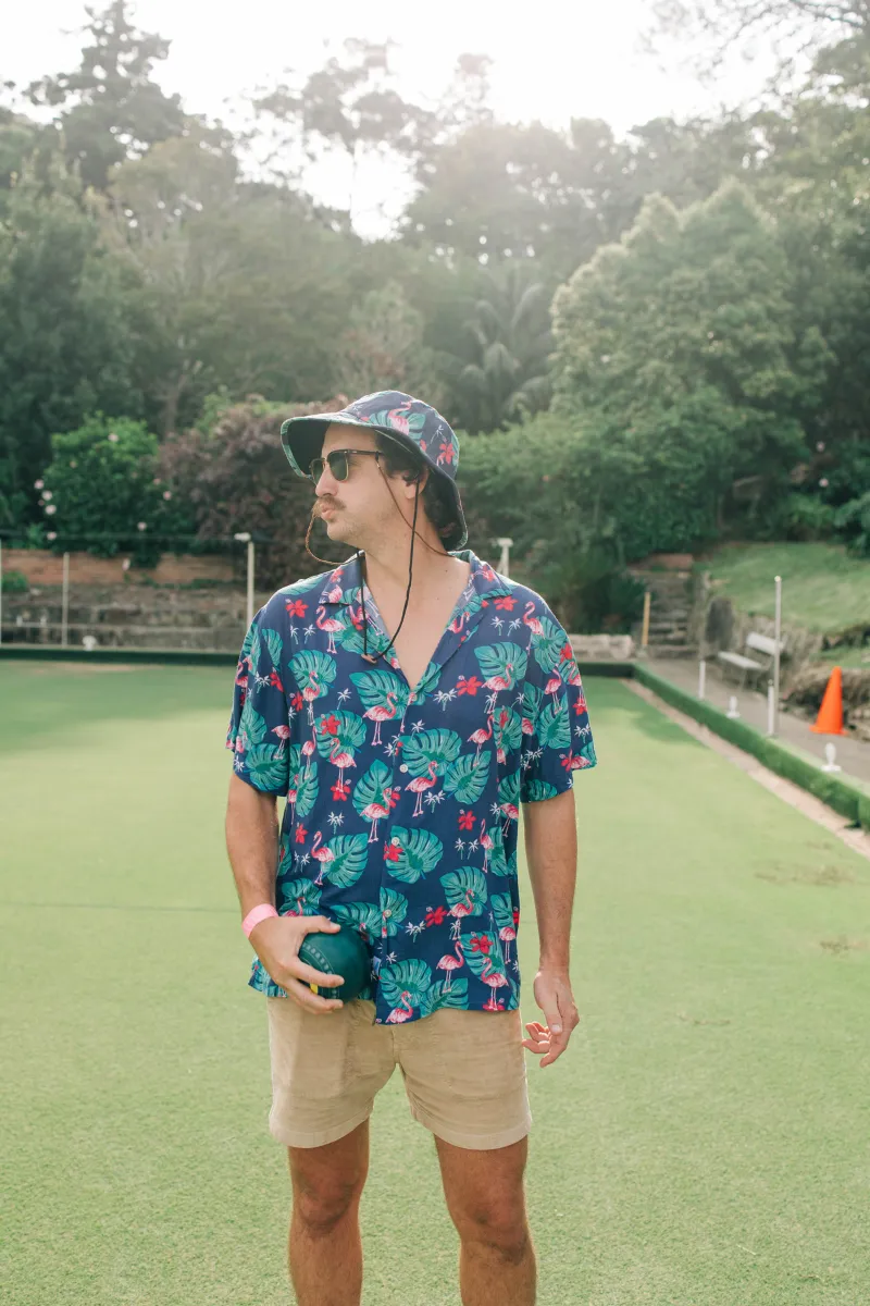 Hawaiian Party Shirt in Flamingo