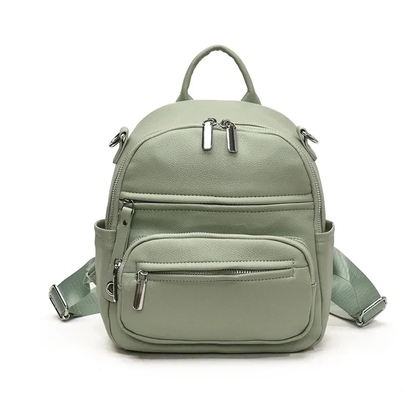 High quality soft leather women's backpacks