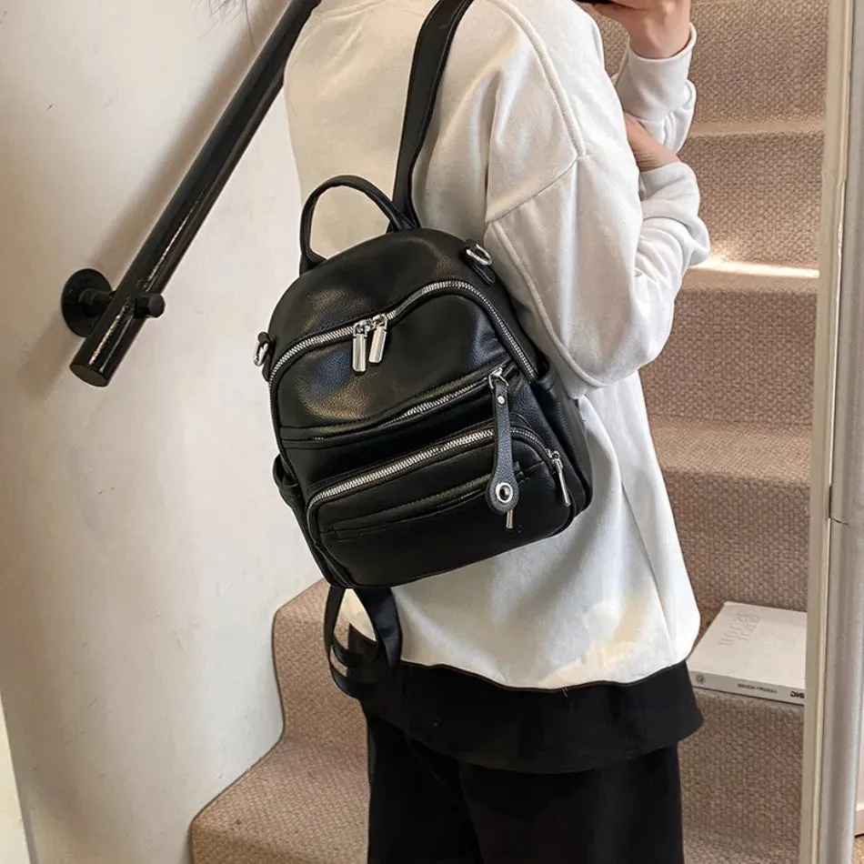 High quality soft leather women's backpacks