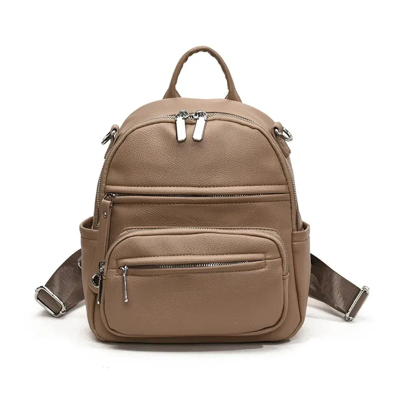 High quality soft leather women's backpacks