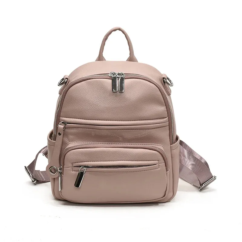 High quality soft leather women's backpacks