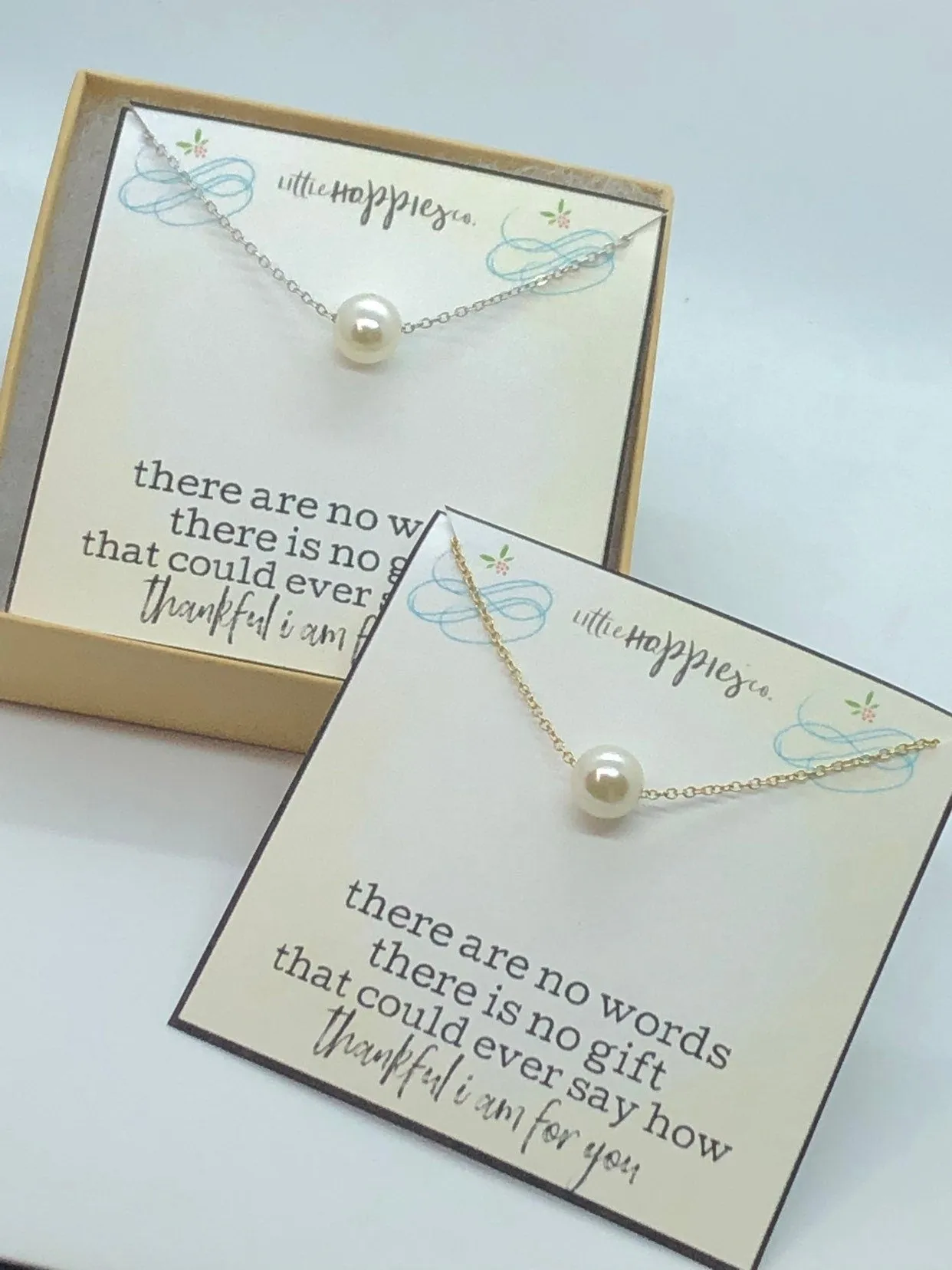 hostess gift, baby shower gift, wedding shower, gifts for hostesses, host, necklace gift, inexpensive, thank you, dainty pearl necklace