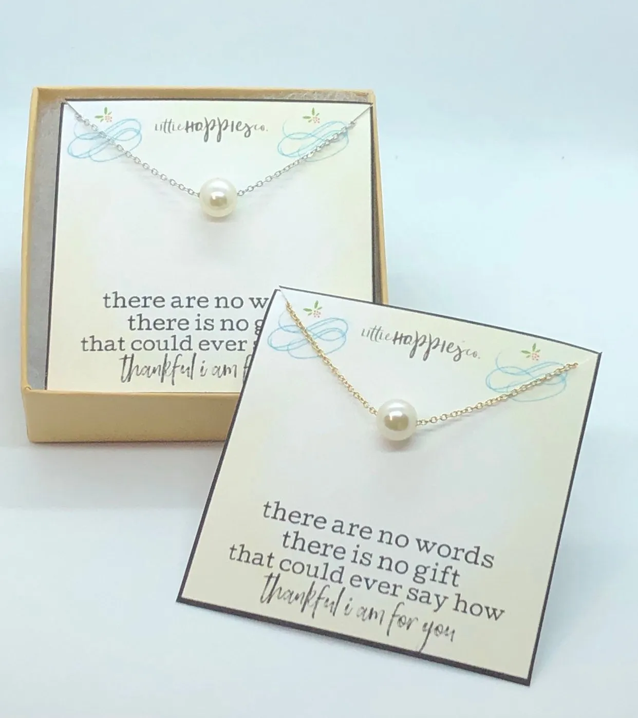 hostess gift, baby shower gift, wedding shower, gifts for hostesses, host, necklace gift, inexpensive, thank you, dainty pearl necklace