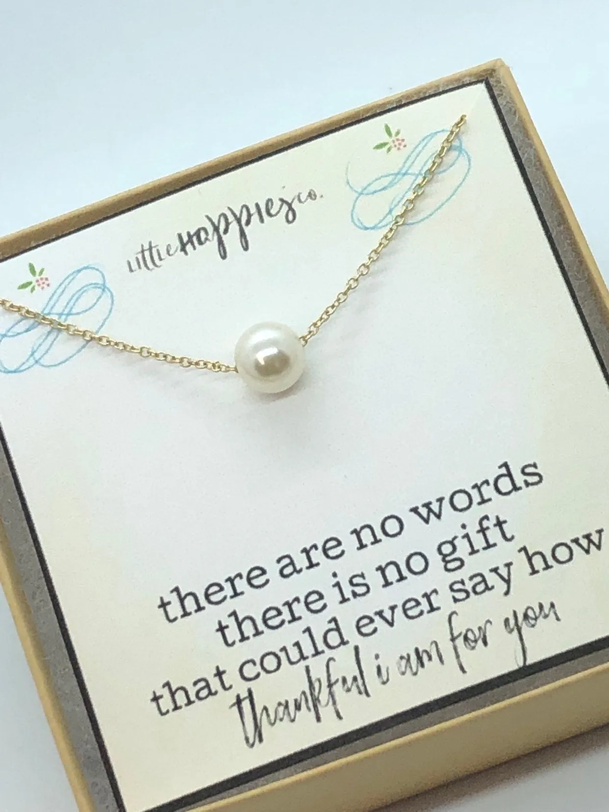 hostess gift, baby shower gift, wedding shower, gifts for hostesses, host, necklace gift, inexpensive, thank you, dainty pearl necklace